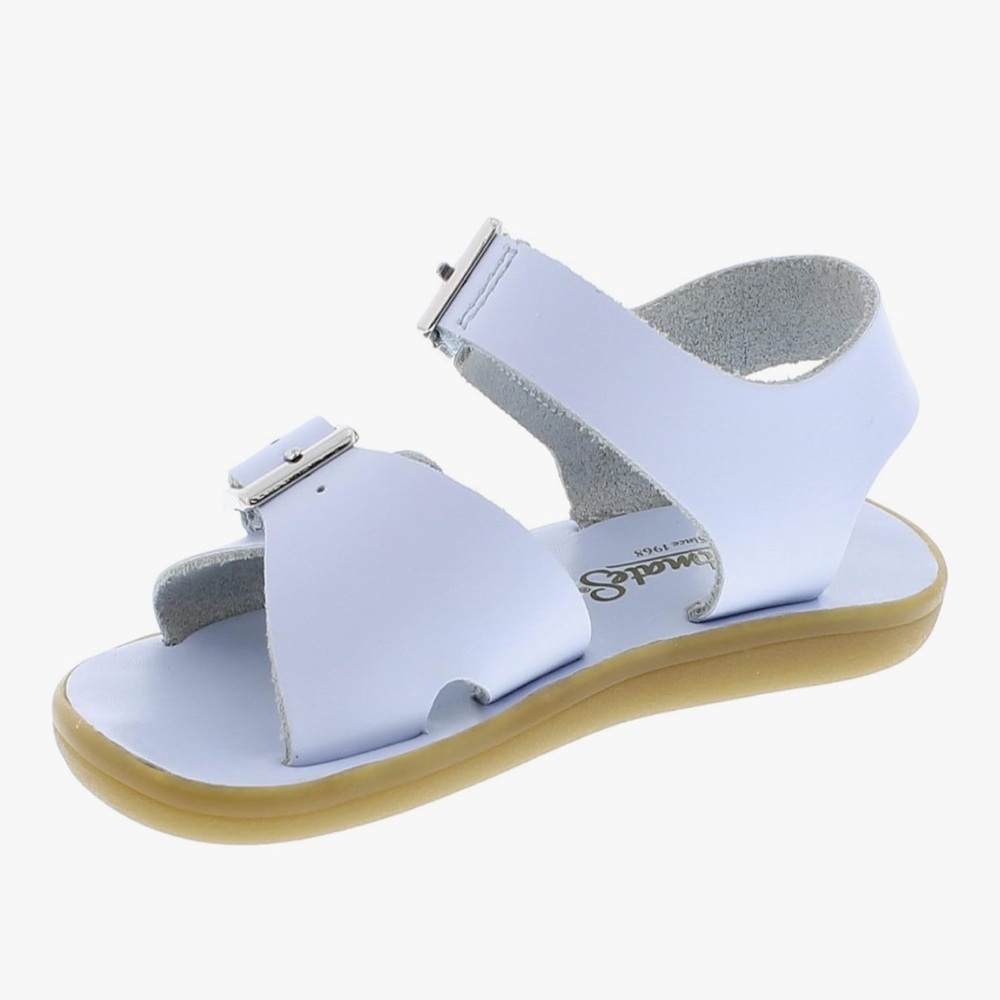 FootMates White Double Buckle Slide Sandals